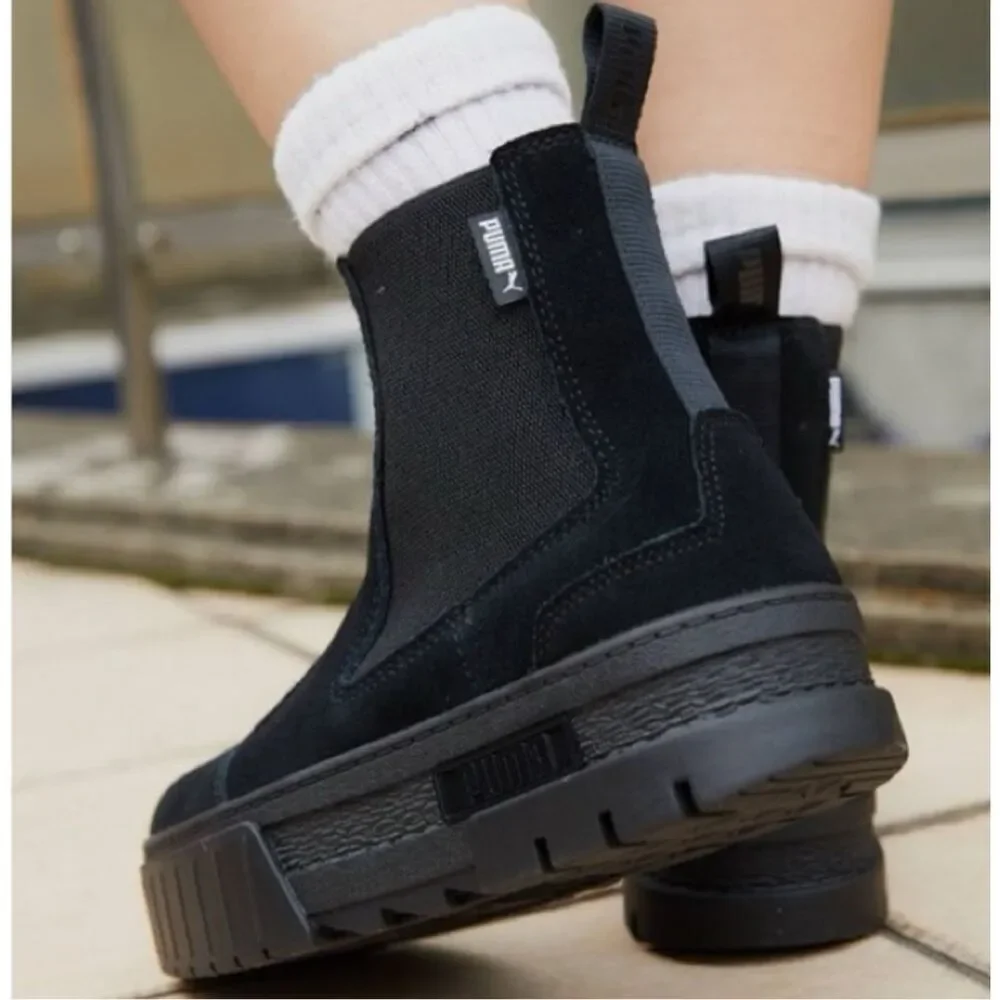 PUMA Mayze Platform Chelsea Boot Black Suede Size 8 - Picture 11 of 11